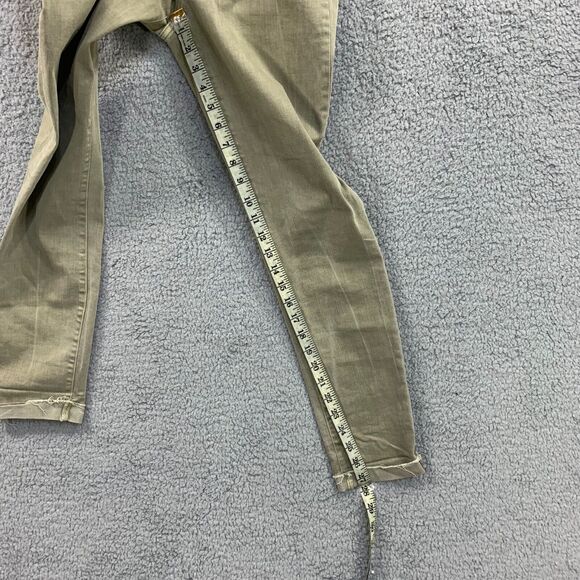 Madewell Skinny Jeans Womens 26 Green Stretch Pockets Zipper 9" High Rise Denim - Picture 13 of 15